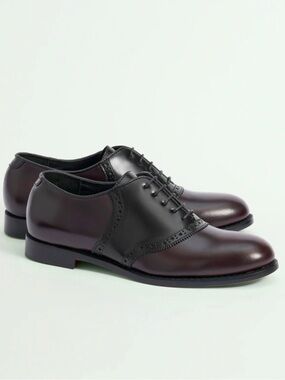 Florsheim Genuine Leather Two-Tone Mens Burgundy and Black Hard shoes